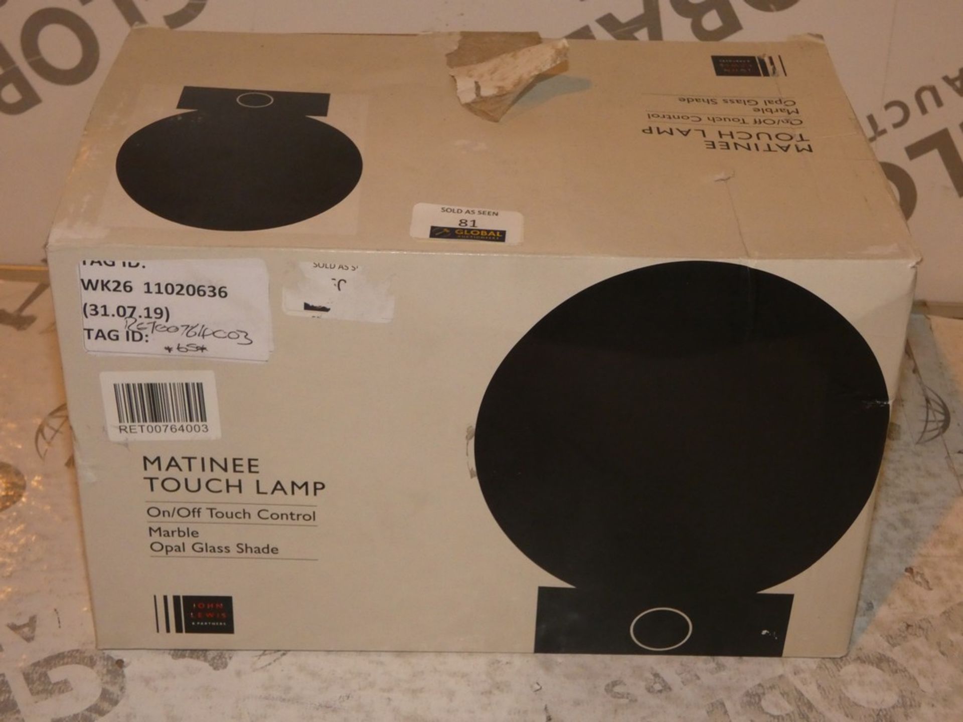 Boxed John Lewis and Partners Matinee Touch Lamp RRP £65 (RET00764003) (Viewing/Appraisals Highly