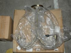 Boxed Antique Brass 3 Light Designer Ceiling Light Fitting From Endon Lighting RRP £75 (12725)(