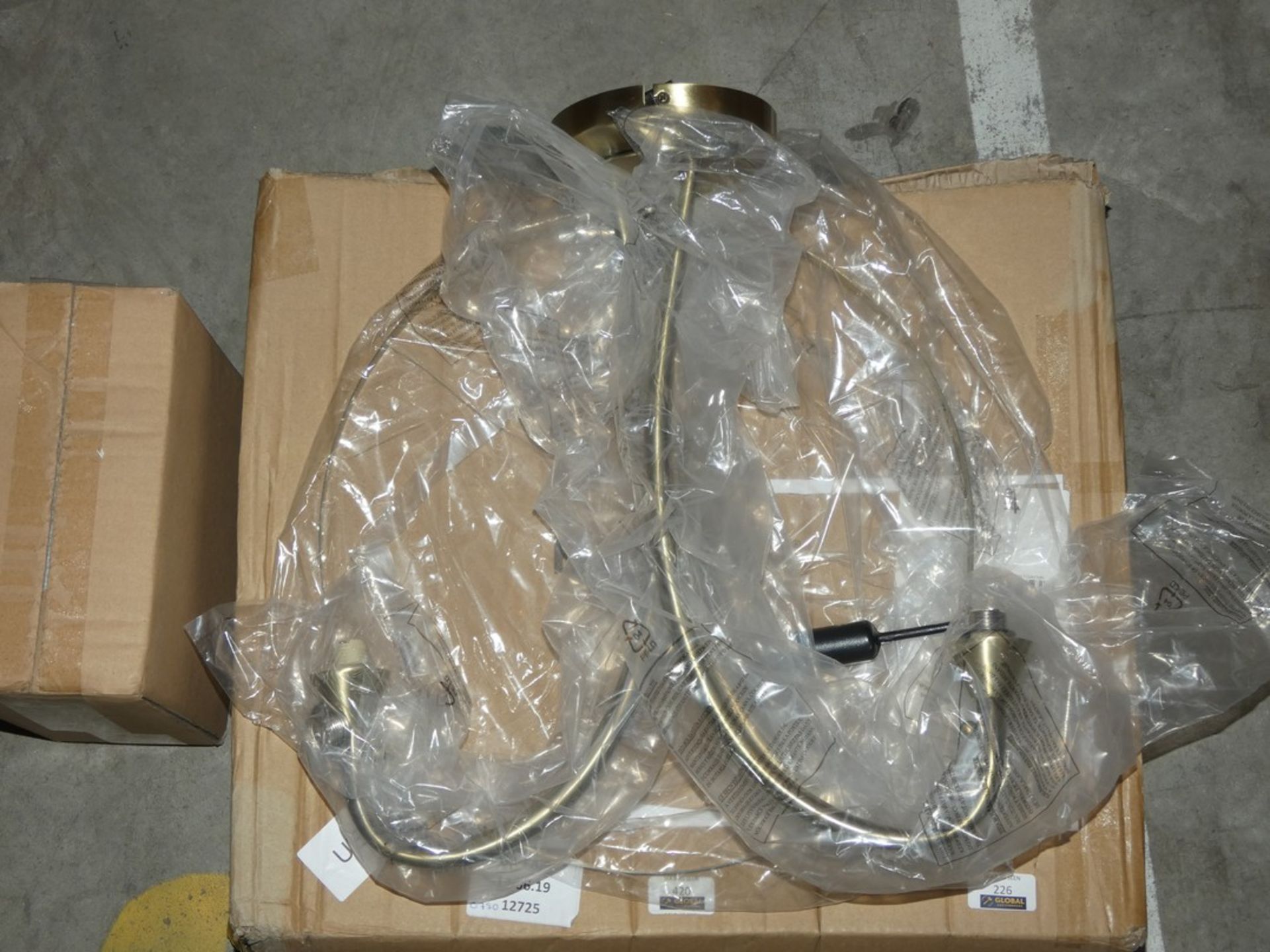 Boxed Antique Brass 3 Light Designer Ceiling Light Fitting From Endon Lighting RRP £75 (12725)(