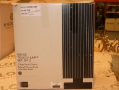 Boxed Set of 2 John Lewis and Partners Ridged Touch Control Lamp RRP £65 (RET00464510) (Viewing/