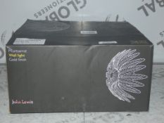 Boxed John Lewis and Partners Monserat Gold Wall Light Fitting RRP £95 (RET00162142)(Viewing/