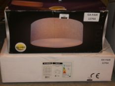 Lot to Contain 2 Boxed Assorted Lighting Items to Include a Halo LED Light and a Globo Linen Shade