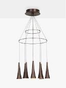 Boxed John Lewis and Partners Wyatt 9 Light LED Ceiling Light Pendant in Bronze Finish RRP £145 (