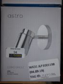 Boxed John Lewis and Partners Astro Como Single Polished Chrome Wall Light RRP £95 (2577589) (