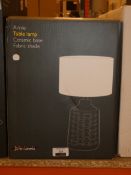 Boxed John Lewis and Partners Annie Ceramic Base Fabric Shade Table Lamp RRP £45 (2582390) (