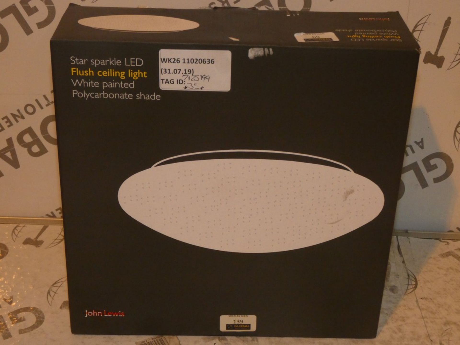 Boxed John Lewis and Partners Star Sparkle Flush Ceiling Light RRP £35 (7125199) (Viewing/Appraisals