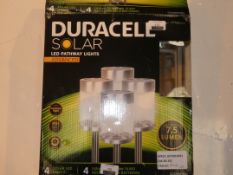 Boxed Set of 4 Durcell LED Pathway Solar Lights RRP £60 (2559462) (Viewing/Appraisals Highly