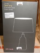 Boxed John Lewis and Partners Linney Concrete Base Linen Shade Table Lamp RRP £55 (RET00216741)(