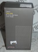 Boxed John Lewis and Partners Meena Brushed Steel Finish Linen Shade Table Lamp RRP £45 (