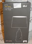 Boxed John Lewis and Partners Linnie Concrete Base Fabric Shade Table Lamp RRP £50 (1675913)(