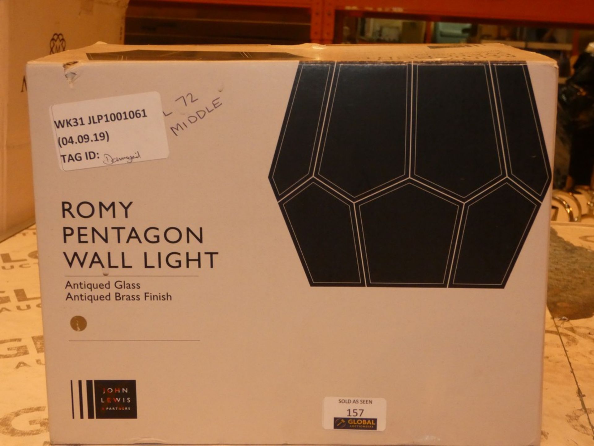Boxed John Lewis and Partners Romy Pentagon Wall Light (In Need of Attention)(Public Viewing and