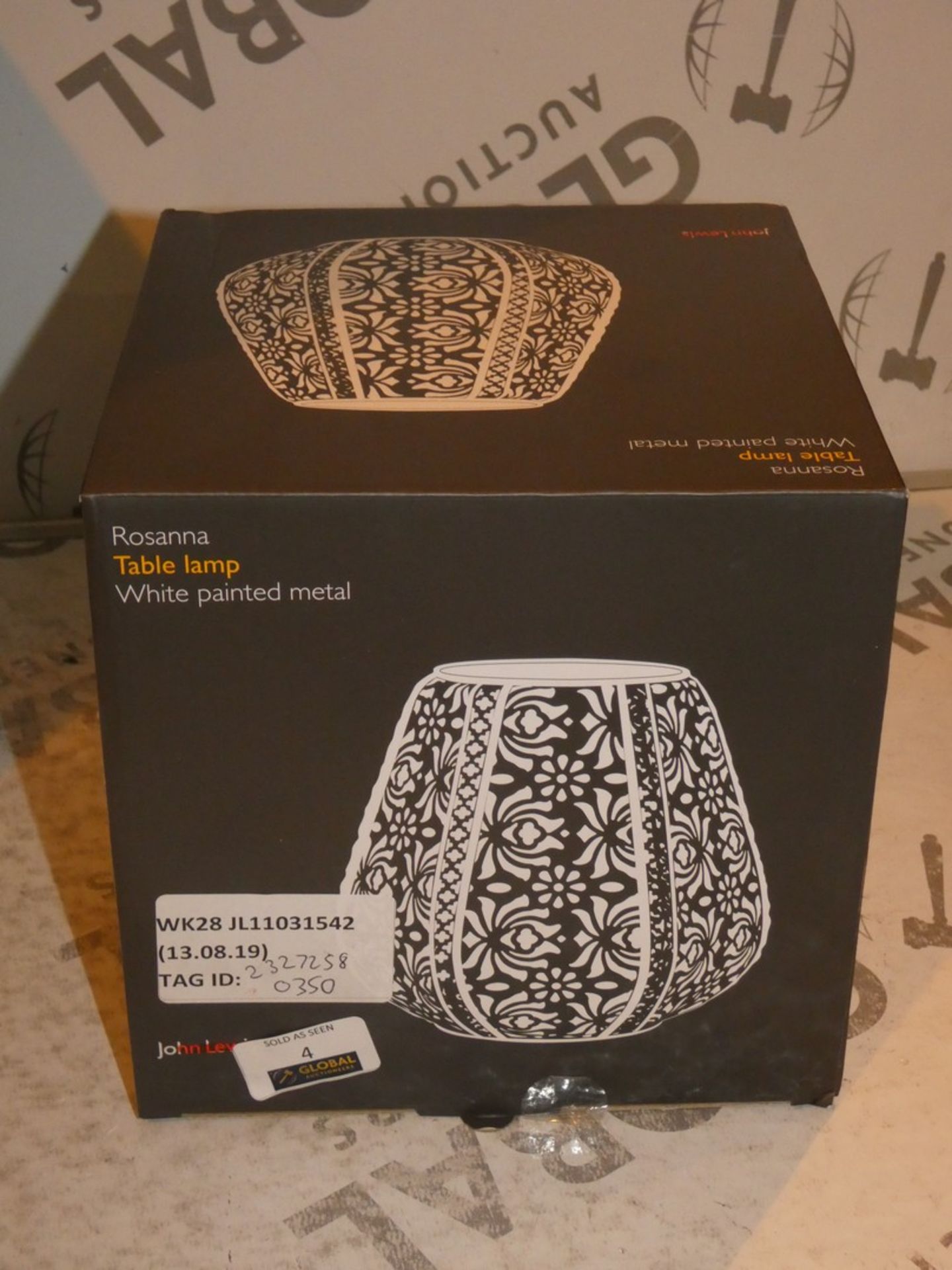 Boxed John Lewis and Partners Rosana White Painted Metal Table Lamp RRP £35 (2327258)(Viewing/