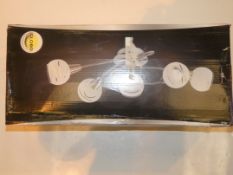 Boxed Globo Stainless Steel and Glass 5 Light Designer Ceiling Light (Viewing/Appraisals Highly