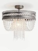 Boxed John Lewis and Partners Luca Antique Brass Pewter Finish Designer Ceiling Chandelier RRP £