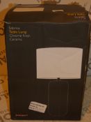 Boxed John Lewis and Partners Sabrina Chrome Finish Ceramic Table Lamp RRP £55 (2559966)(Viewing/