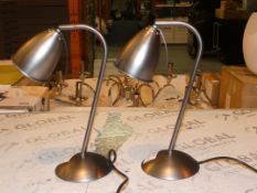 Lot to Contain 2 John Lewis and Partners Brushed Satin Nickel Touch Control Lamps Combined RRP £