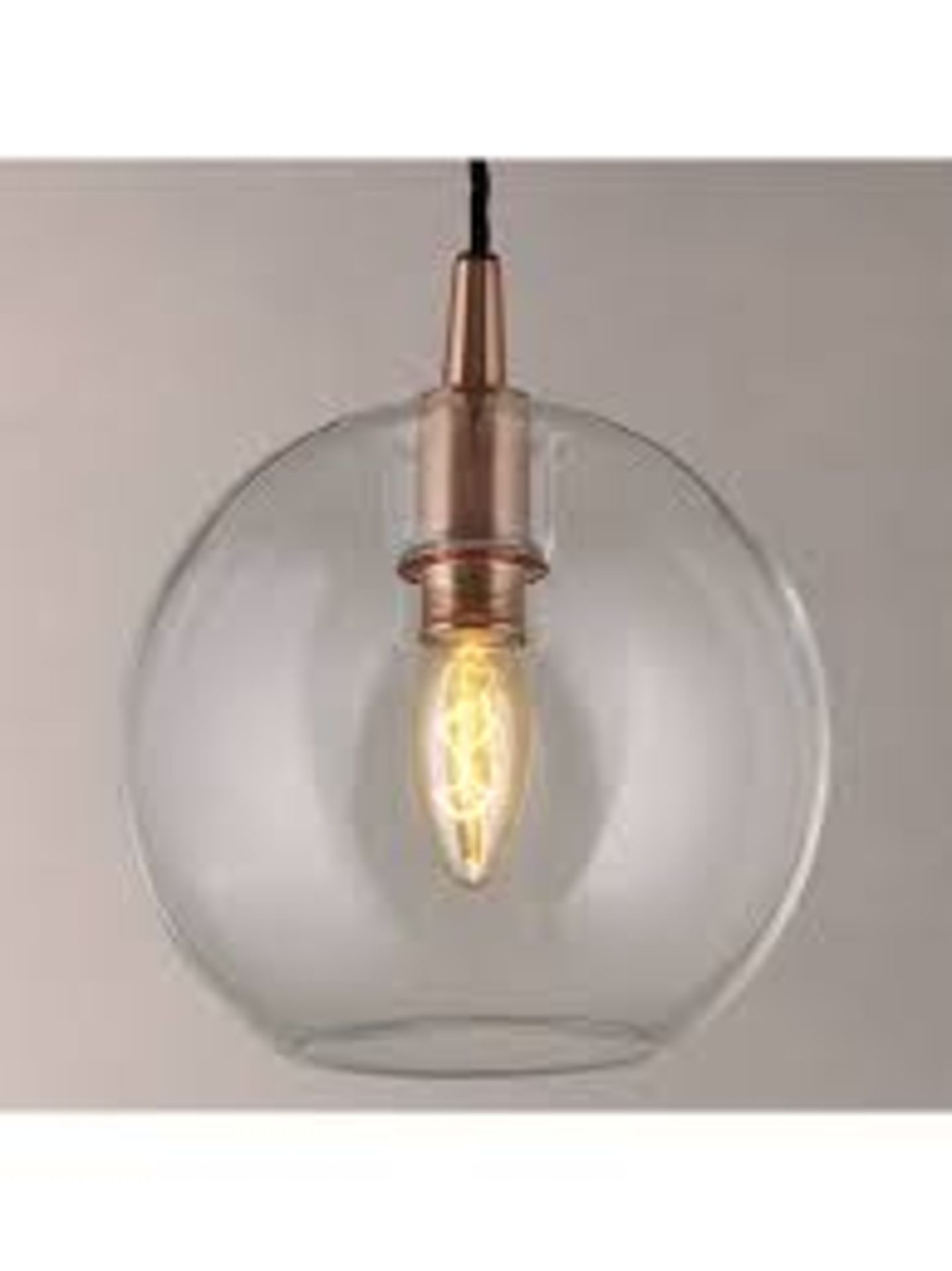 Boxed John Lewis and Partners Chrome and Clear Glass Ceiling Light Pendant RRP £210 (RET00271013) (