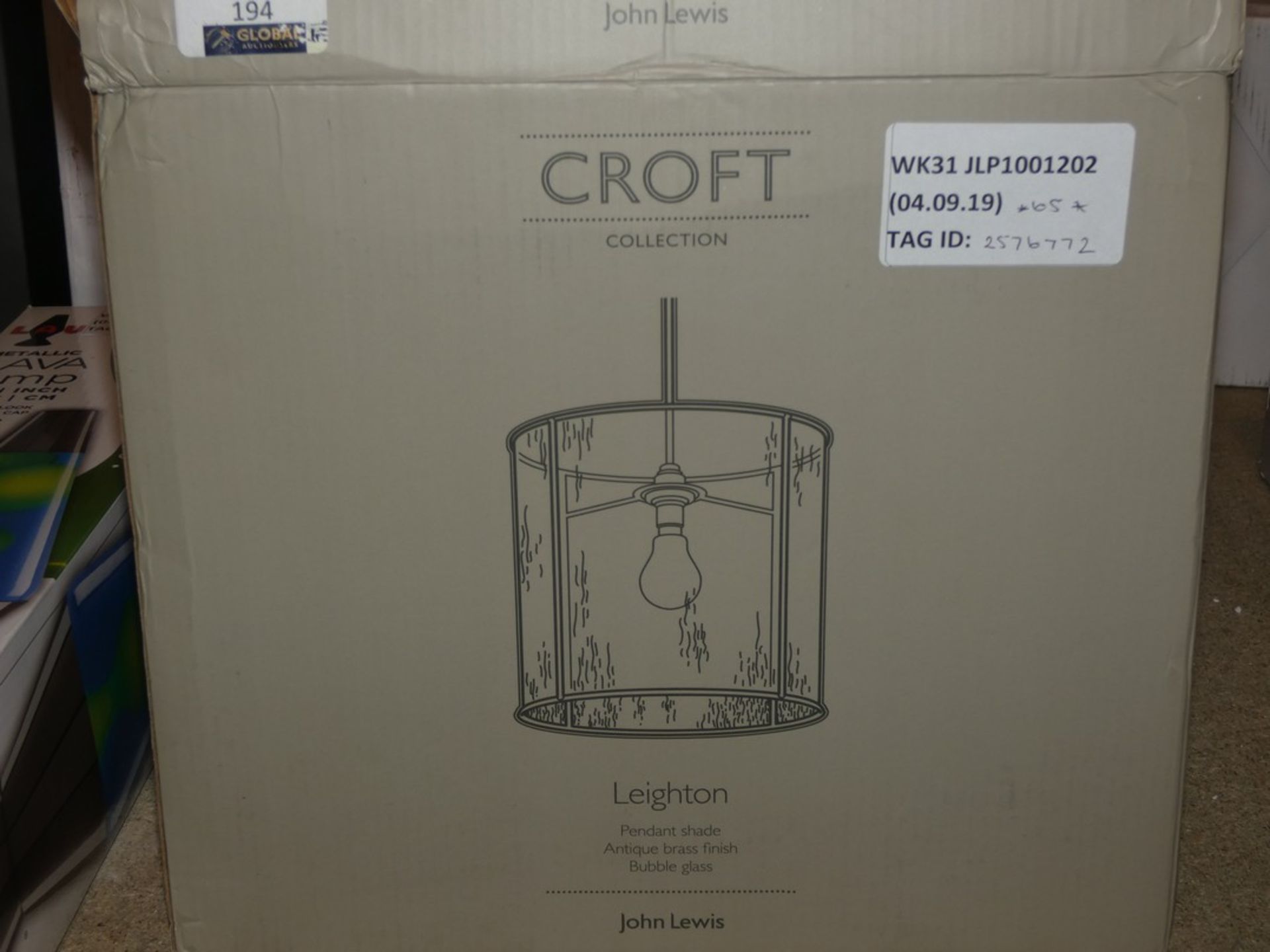 Boxed John Lewis and Partners Croft Collection Layton Antique Brass Ceiling Light Fitting RRP £65 (