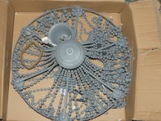 Boxed John Lewis and Partners Marilyn Grey Beaded Shade Chandelier RRP £175 (RET00448546) (Viewing/