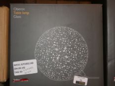 Boxed John Lewis and Partners Oberon Glass Table Lamp RRP £75 (2493953) (Viewing/Appraisals Highly