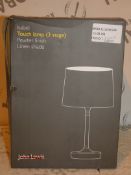 Boxed John Lewis and Partners Isobel Pewter Finish Linen Shade Touch Control Lamp RRP £60 (