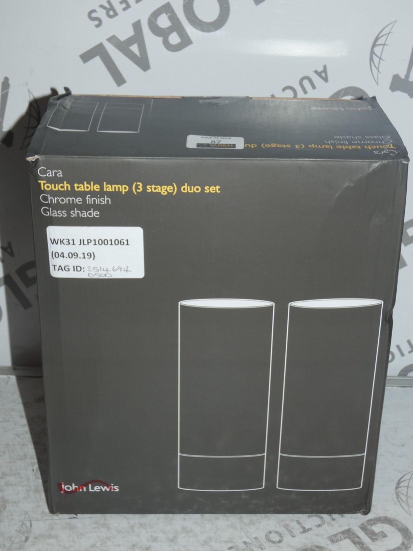 Boxed John Lewis and Partners Cara Touch Control Twin Lamp Pack RRP £50 (2514694) (Viewing/