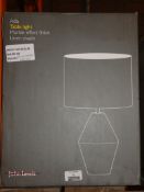 Boxed John Lewis and Partners ADA Marble Effect Finish Linen Shade Table Lamp RRP £95 (