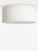 Boxed John Lewis and Partners Alice Grey Cotton Shade Semi Flush Light RRP £75 (RET00464513) (
