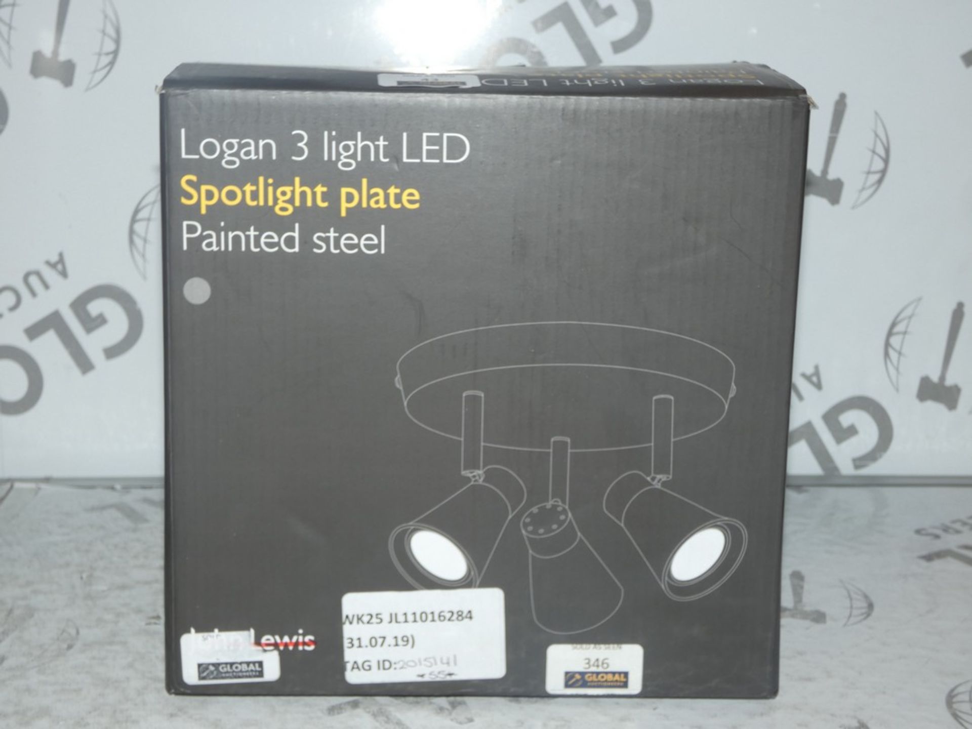 Boxed John Lewis and Partners Logan LED 3 Light Spotlight Plate in Stainless Steel RRP £65 (