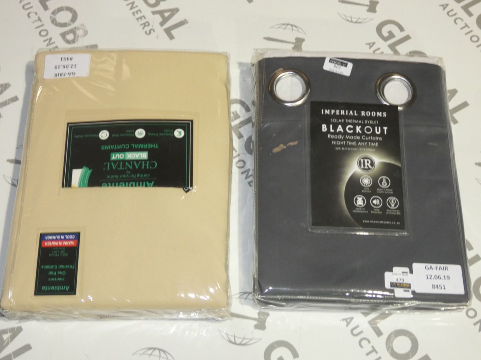 Assorted Brand New Pairs Of Designer Curtains To Include Imperial Rooms Blackout Solar Thermal