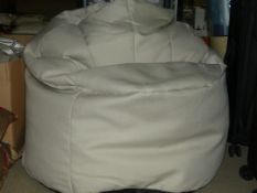 Large Beige Fabric Upholstered Bean Bag Chair (Viewing/Appraisals Highly Recommended)