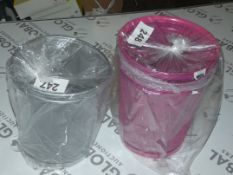 Silver and Pink Metal Waste Paper Bins (Viewing/Appraisals Highly Recommended)