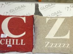 Assorted Initial C and Z Printed Scatter Cushions (8567) (Viewing/Appraisals Highly Recommended)