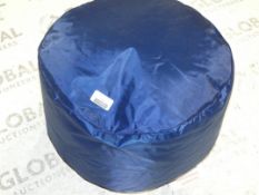 Small Blue Bean Bag Foot Stool in Navy Blue (Viewing/Appraisals Highly Recommended)
