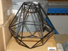 Boxed Mini Sun Diablo Black Wire Frame Non Electric Pendant Shade RRP £30 (12499) (Viewing/