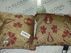 Paoletti Gold and Red Designer Covered Scatter Cushions (Viewing/Appraisals Highly Recommended)