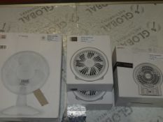 Assorted Boxed John Lewis and Partners 9Inch Desk Fans and USB Chargable Portable Fans RRP £20