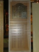 Brand New Packaged Estate Wood Unfinished Glazed External Door RRP £350