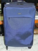 Antler Oxygen Navy Blue Soft Shell Large 360 Spinner Suitcase RRP £175 (RET00158201) (Viewing/