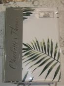 Brand New Pairs of Charlotte Thomas Green Leaf Print Pencil Pleat Headed Curtains (Viewing/