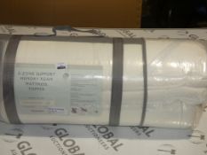 Support Memory Foam Mattress Topper RRP £120 (2290564) (Viewing/Appraisals Highly Recommended)