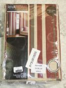 Bagged Brand New Pair of Riva Home Broadway Stripe Red Designer Curtains RRP £60 (12411) (Viewing/