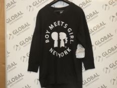 Bagged Brand New Boy Meets Girl Size Medium Black V Neck Sweatshirts RRP £39.99