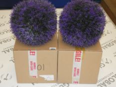 Small Purple Grass Artificial Garden Decorative Balls (Viewing/Appraisals Highly Recommended)