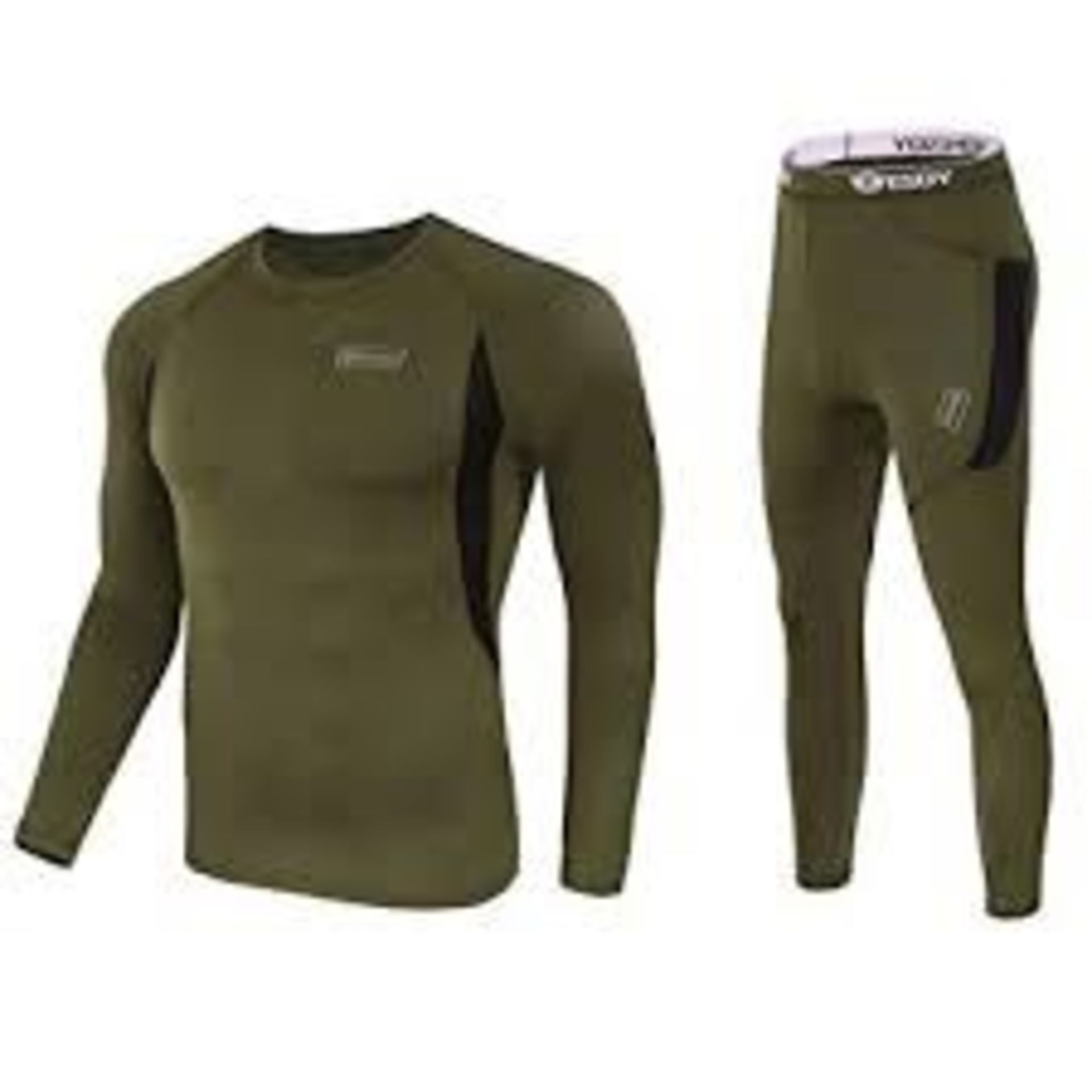 Assorted Brand New Esdy Mens Thermal Hiking Outdoor Protective Under Garments in Khaki with Black in