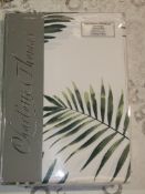 Brand New Pairs of Charlotte Thomas Green Leaf Print Pencil Pleat Headed Curtains (Viewing/