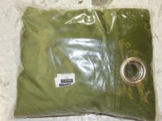 Bagged Pair of Green Eyelet Headed Designer Curtains (Viewing/Appraisals Highly Recommended)