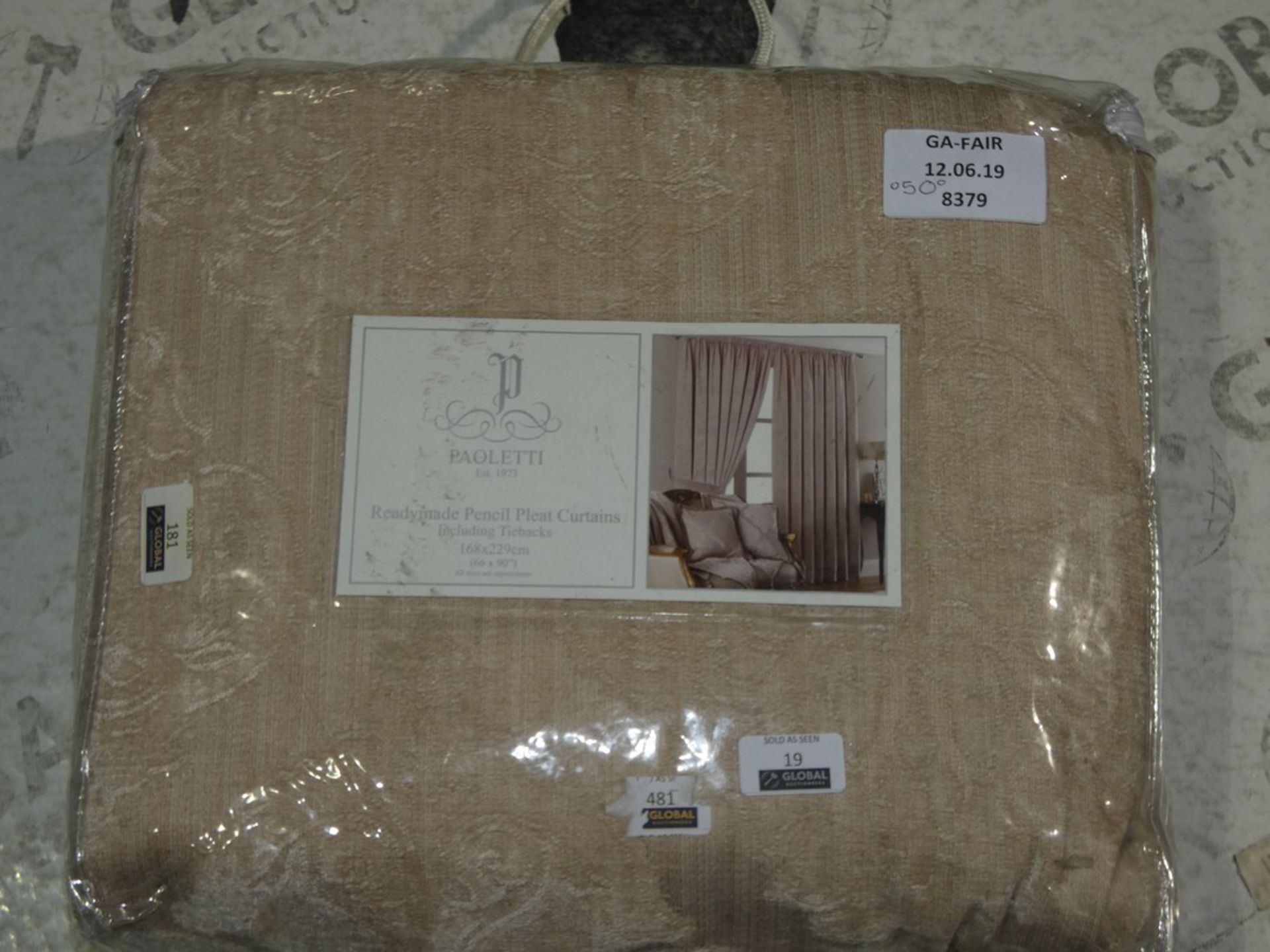 Bagged Pair of Paoletti Ready Made Pencil Pleat Curtains Including TieBacks RRP £50 (8379) (