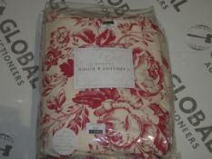 Bagged Brand New Pair Of Cabbages And Roses Of London Pencil Pleat Headed Fully Lined Curtains