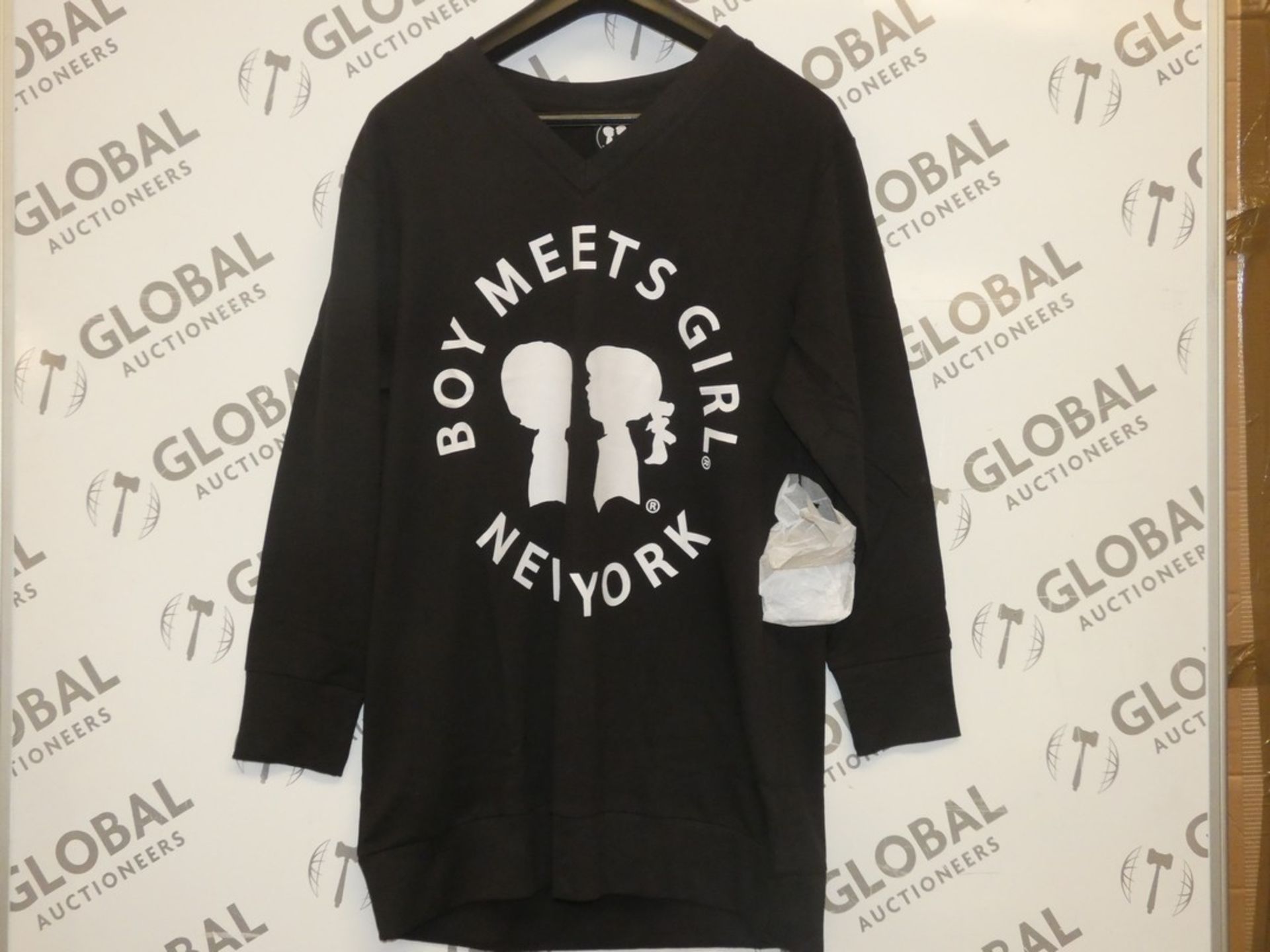 Bagged Brand New Boy Meets Girl Size XS Black V Neck Sweatshirts RRP £39.99